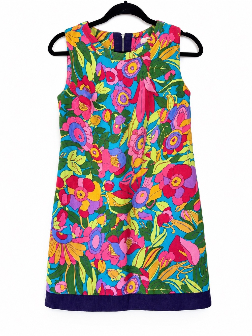 Sandro Multicolor Floral Shift Dress - Blue, Pink, Green, Yellow